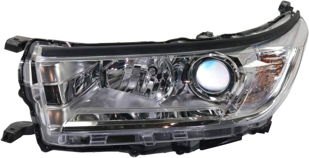 Headlight Assembly Pair for Toyota Highlander 2017 2018 2019 Driver and Passenger Side Clear Chrome Z78639
