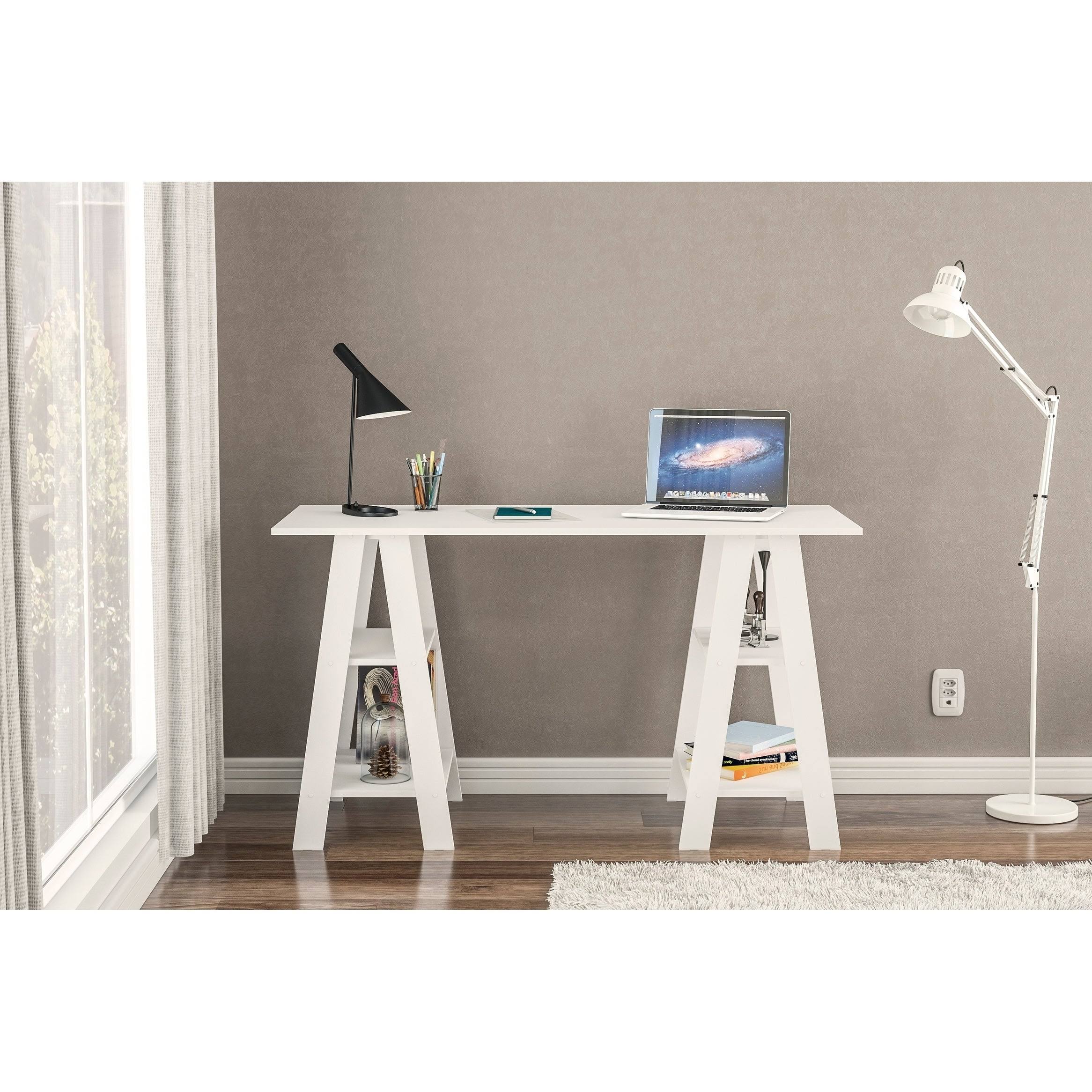 White Sawhorse Writing Desk H464117