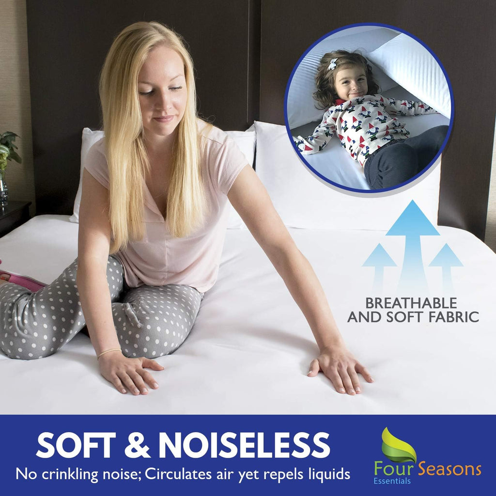 Full Size Zippered Waterproof Cotton Terry Mattress Protector Pack of 2 J41623