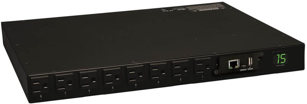 Metered PDU, 15A, 13 Outlets, 120V, 15 ft. Cord, 1U Rack-Mount Power R52226