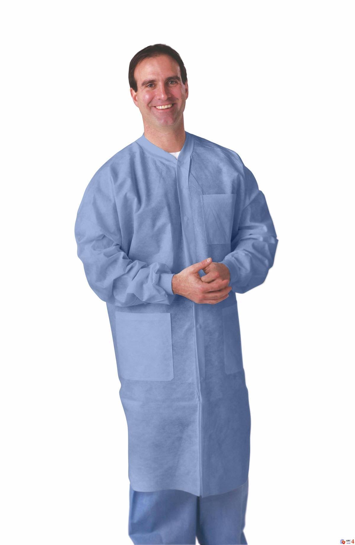Blue XL Knit Cuff Lab Coats H39462