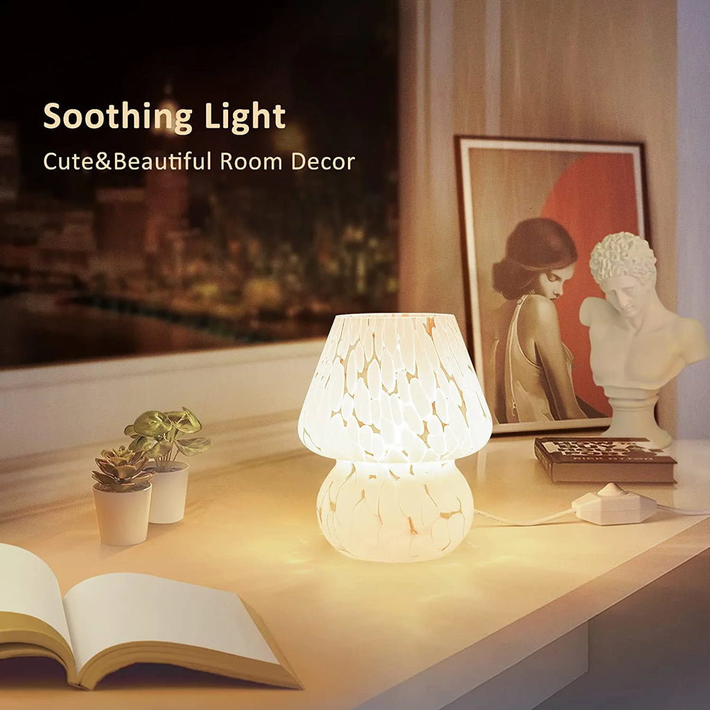 White Dimmable Glass Table Lamp Set of 2 L247920