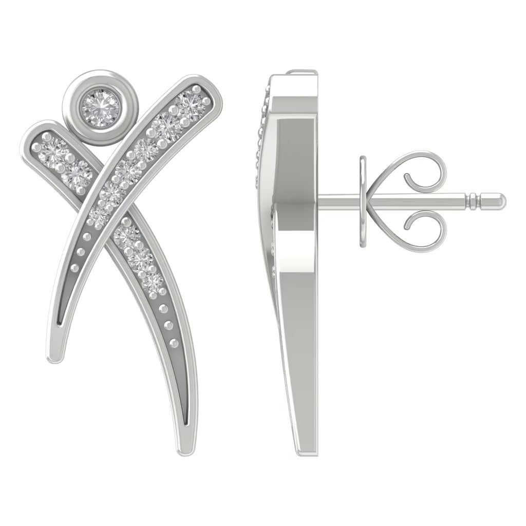 14K White Gold Lab Grown Diamond Stud Earrings R25976