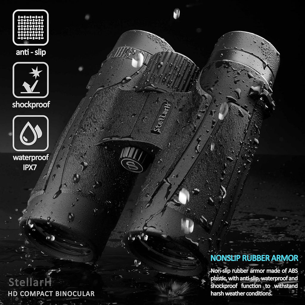 10x42 Waterproof Binoculars with Tripod, Smartphone Adapter, Carrying Bag G1527