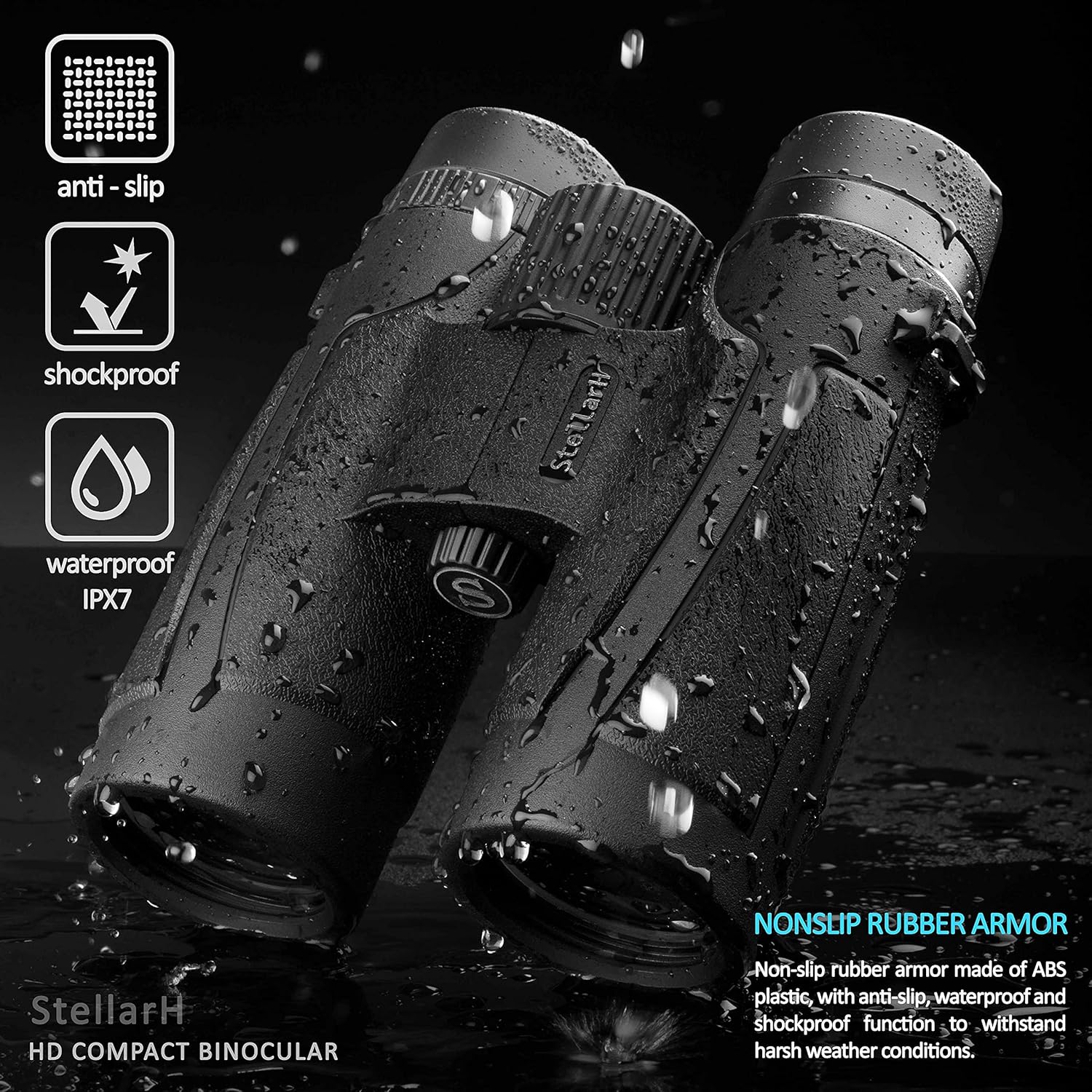 10x42 Waterproof Binoculars with Tripod, Smartphone Adapter, Carrying Bag G1527