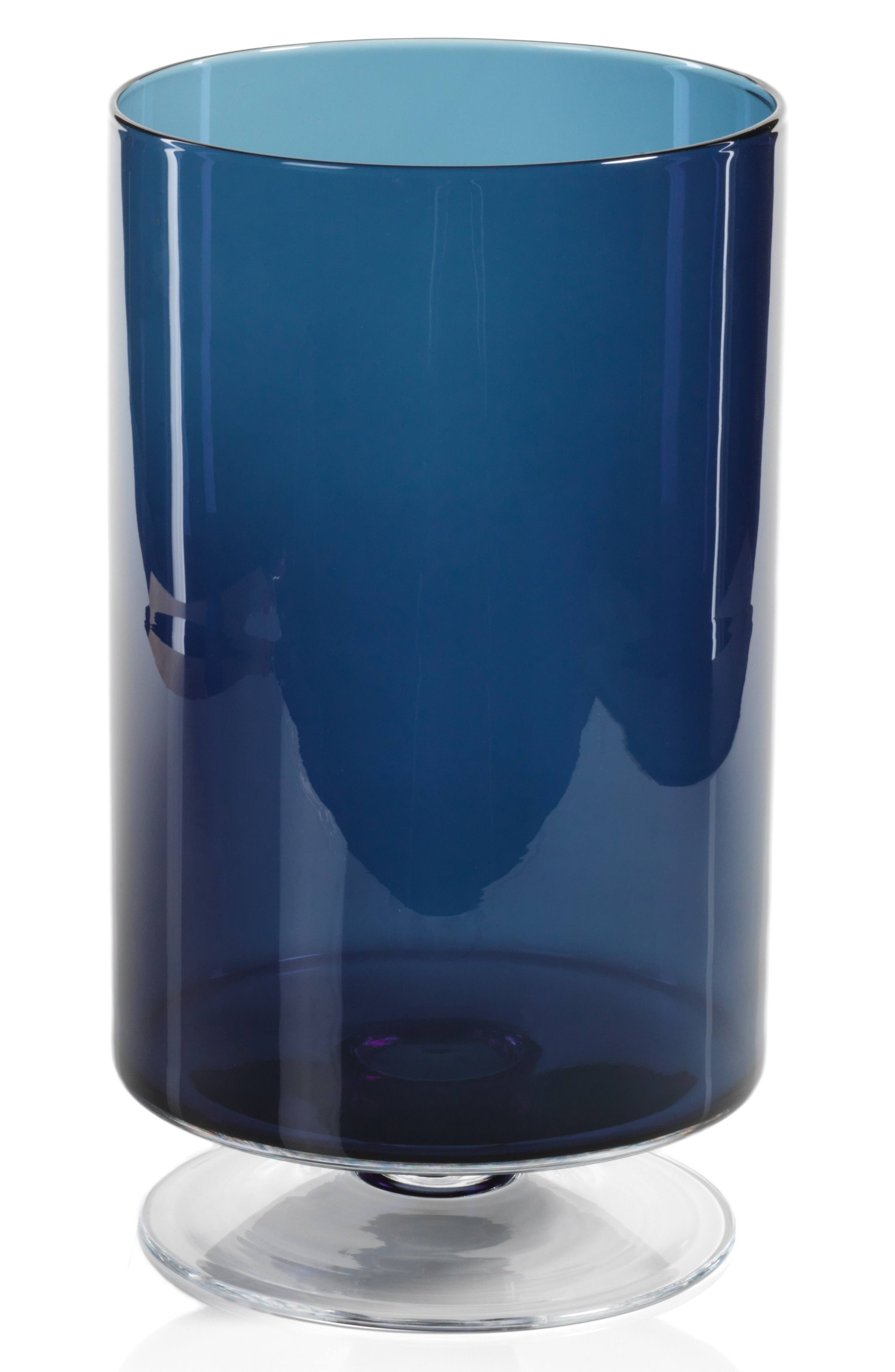 Midnight Blue Tall Hurricane on Footed Base J53429