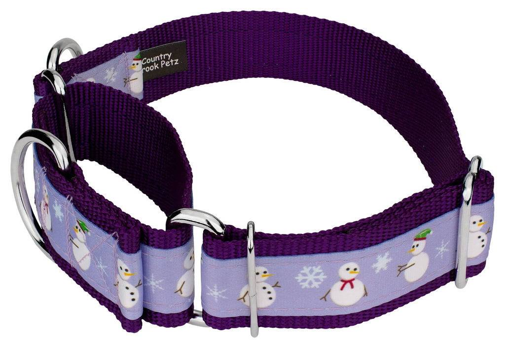 Snowman Martingale Dog Collar, 1 1/2 inch, Large Z3884