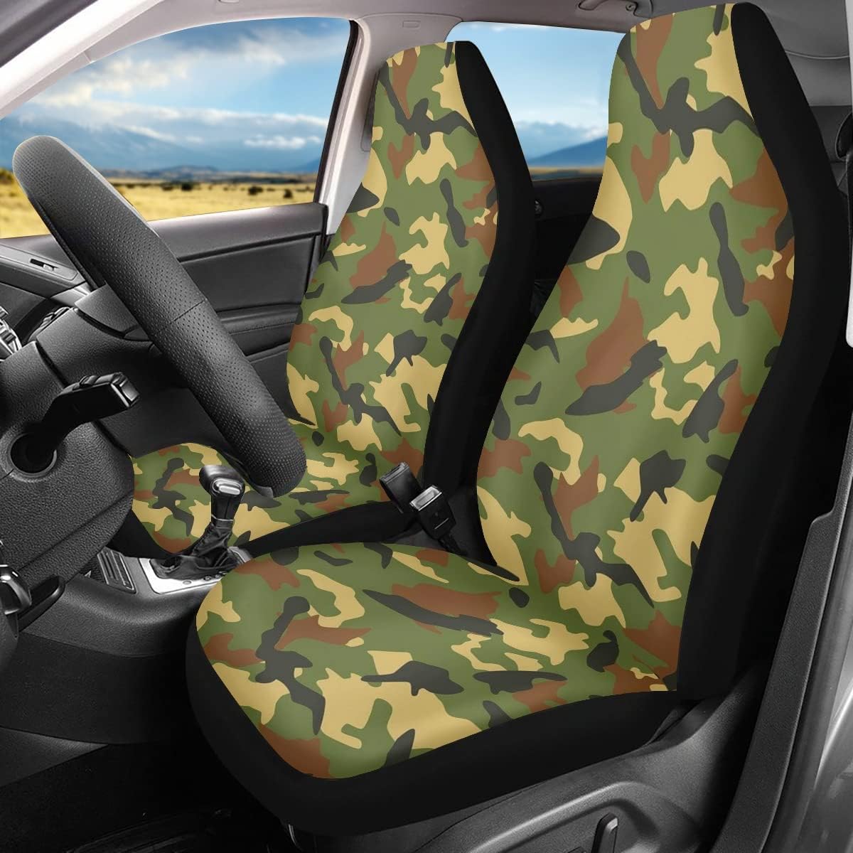 Leopard Print Car Seat Covers, Pack of 2 H62799