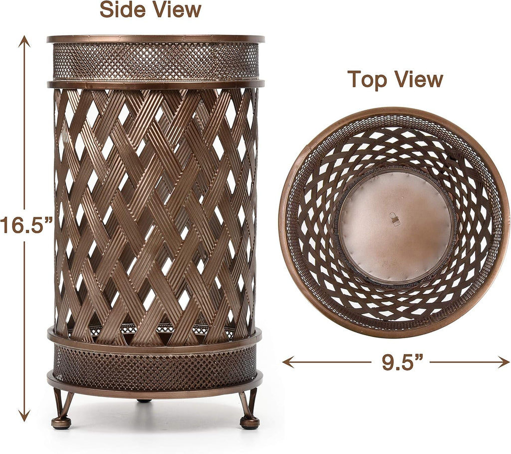 Antique Look Metal Umbrella Stand with Removable Drip Tray N97167