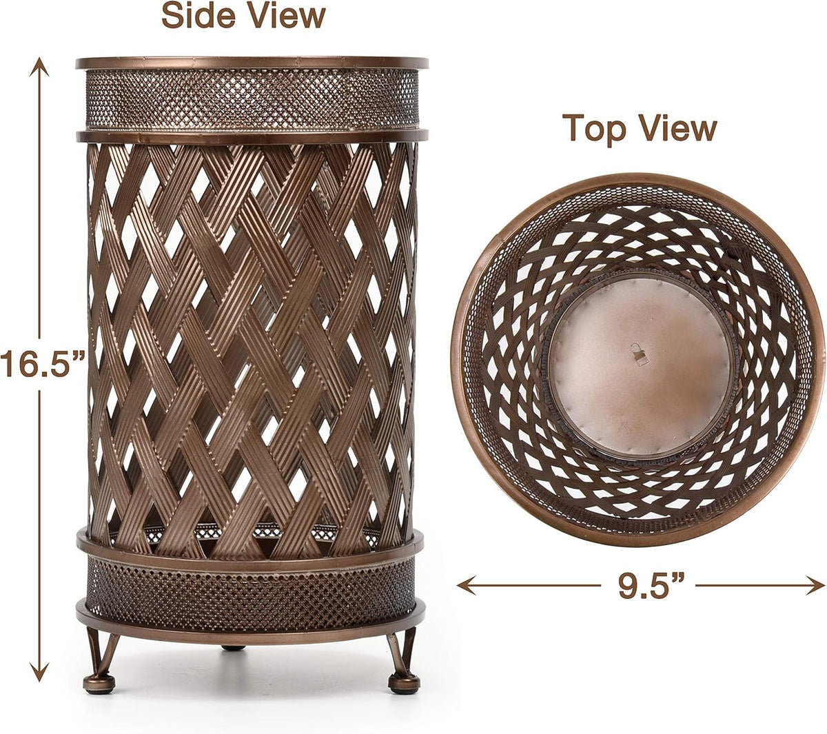 Antique Look Metal Umbrella Stand with Removable Drip Tray N97167