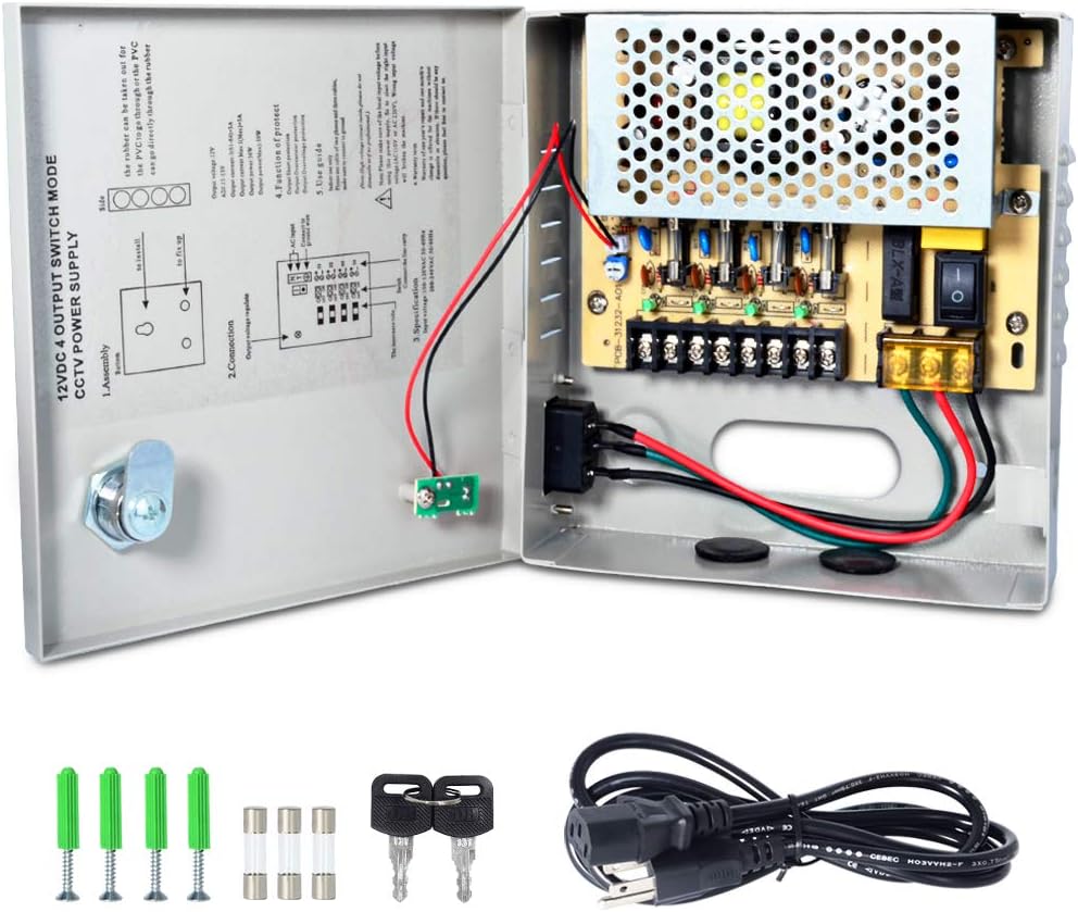 12V5A 4CH CCTV Power Supply Pack of 2 H641