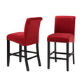 Deep Red Velvet Counter Chair Set of 2 D892403