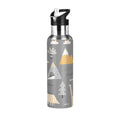 Stainless Steel Insulated Thermos Vacuum Flask Water Bottle with Straw Lid S509907