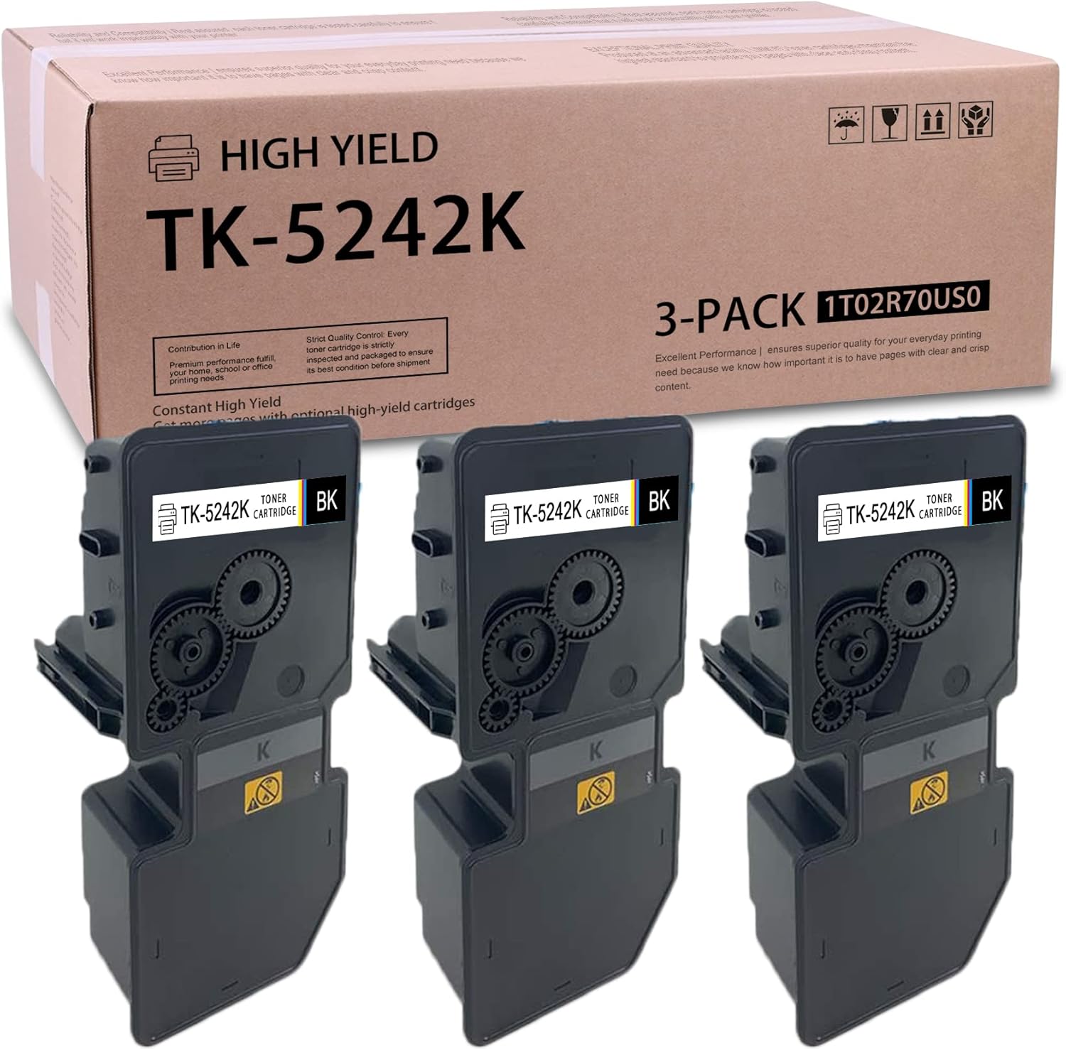 3 Black Toner Cartridge for Kyocera ECOSYS P5026cdn P5026cdw M5526cdn M5526cdw Printer A701090