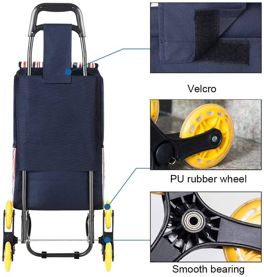 Folding Shopping Cart with Stair Climbing Cart D4092