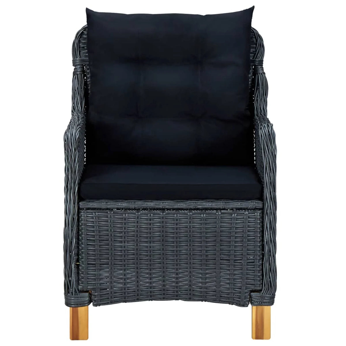 2 pcs Poly Rattan Patio Chairs with Cushions Dark Gray Q636393