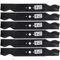 6 Mower Blades, 21-3/16 Length, 3 Width, .150 Thickness, 6 PT St Center Hole A86011