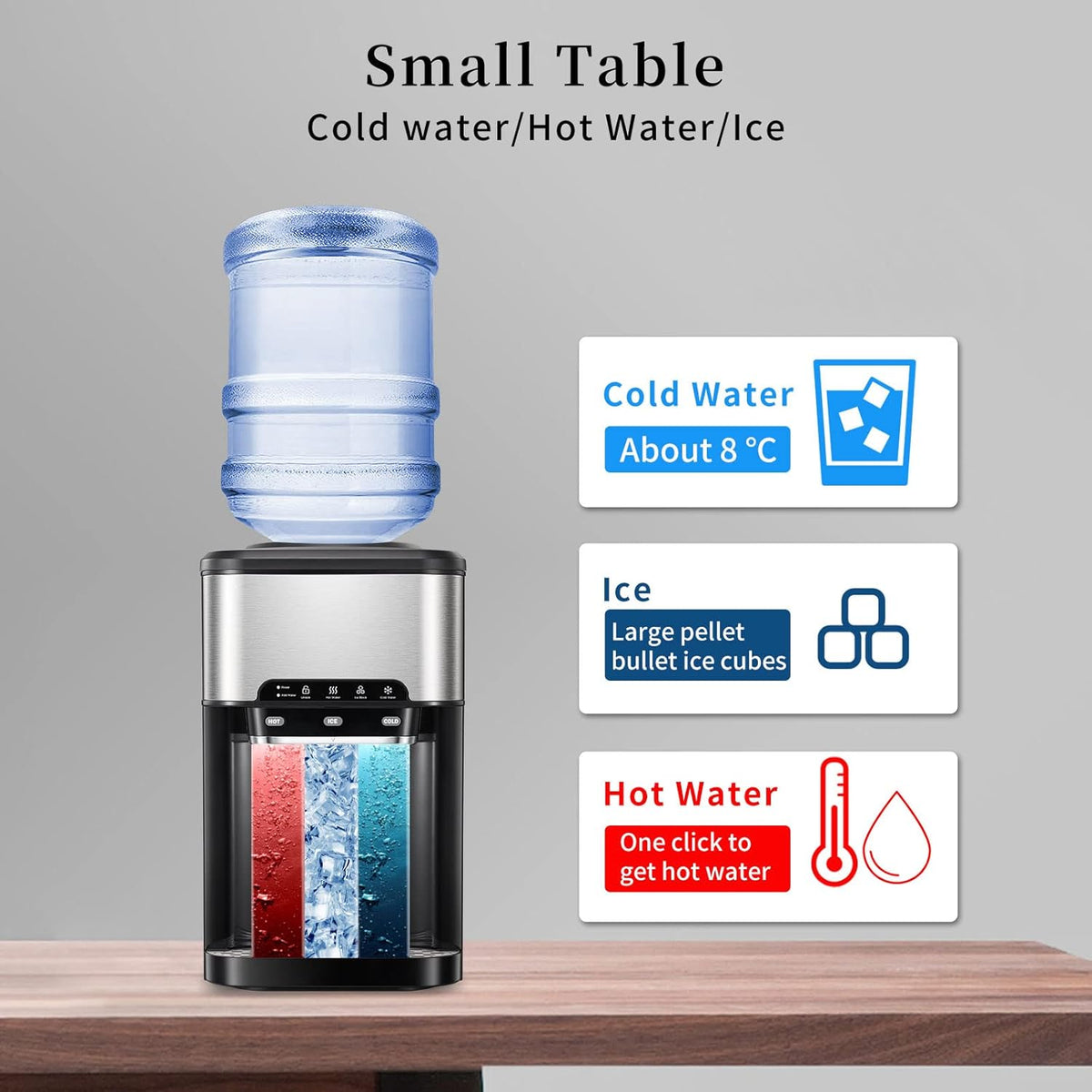 3 in 1 Top Loading Water Cooler Dispenser with Ice Maker N847330