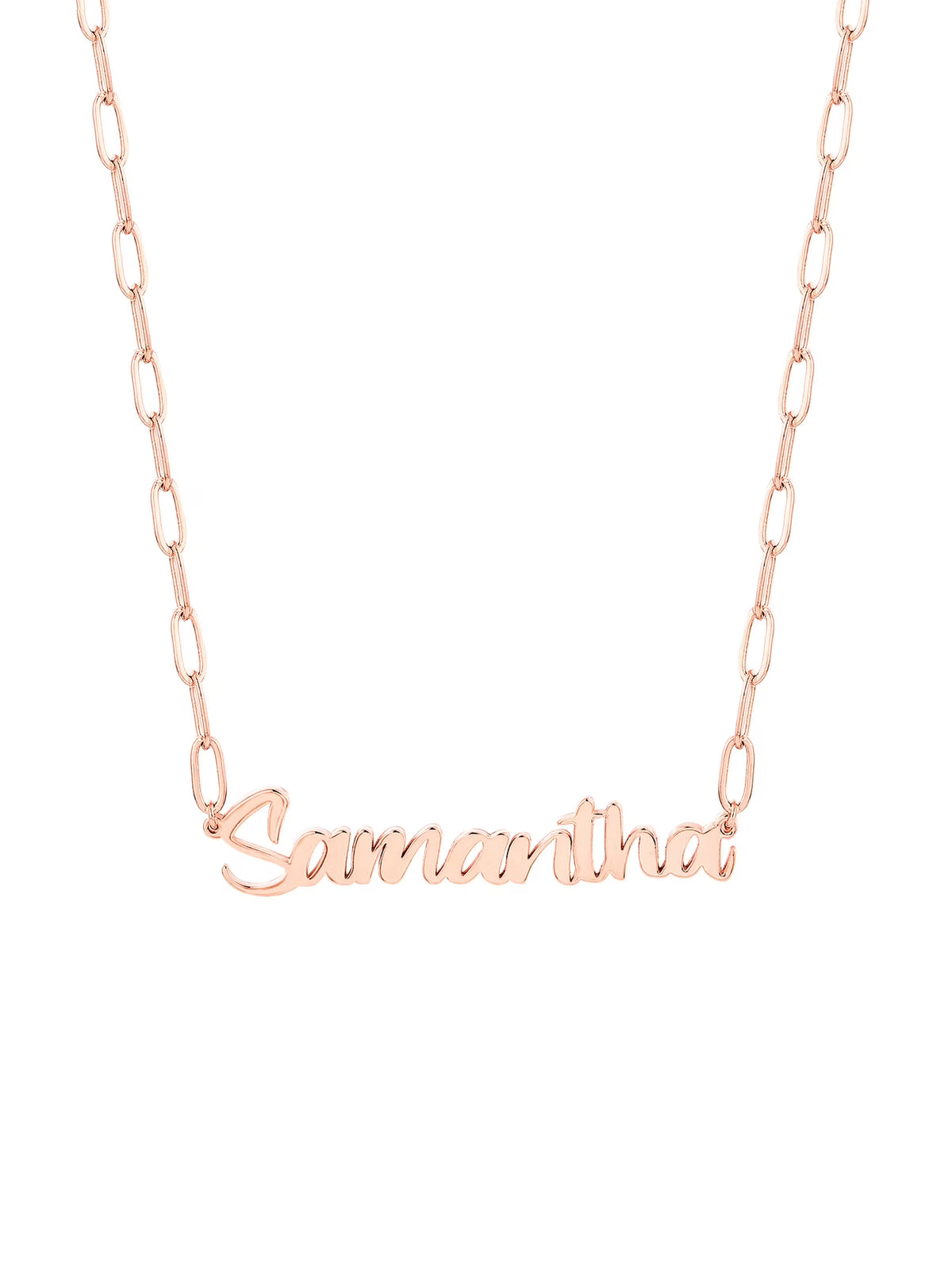 Sterling Silver Paper Clip Chain Necklace Y1948