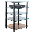 5 Shelf Black Glass Audio Rack Y329633