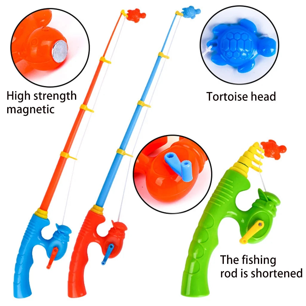 6 Pcs Stretchable Fishing Pole Toy Bath Toy Flexible Magnetic Kids Fishing Rod B290944