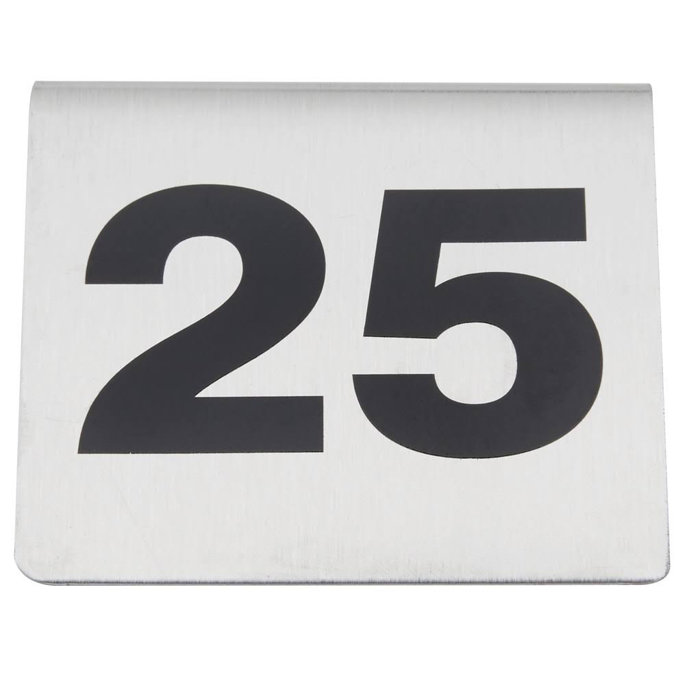 Stainless Steel Number Tents 1-25 S326720