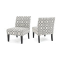 Set of 2 Accent Chair Geometric Patterned Gray A10233