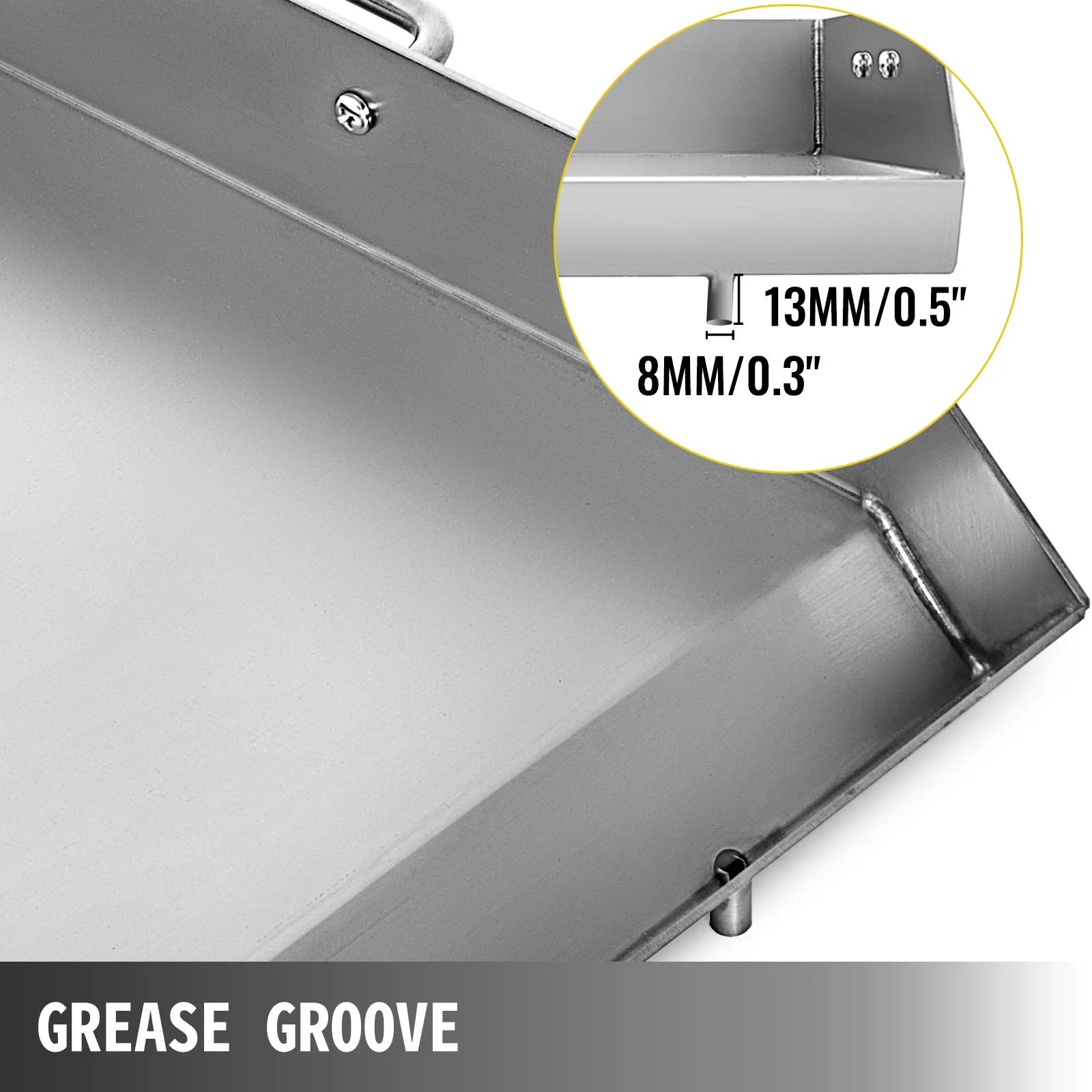 Stainless Steel Flat Top Griddle 32" X 17" with 2 Handles D937