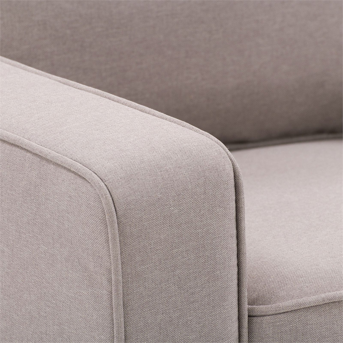 Taupe Brown Fabric Three Seater Sofa I133