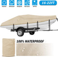 600D Waterproof Trailerable Boat Cover (17-19ft, Beige) Q435403