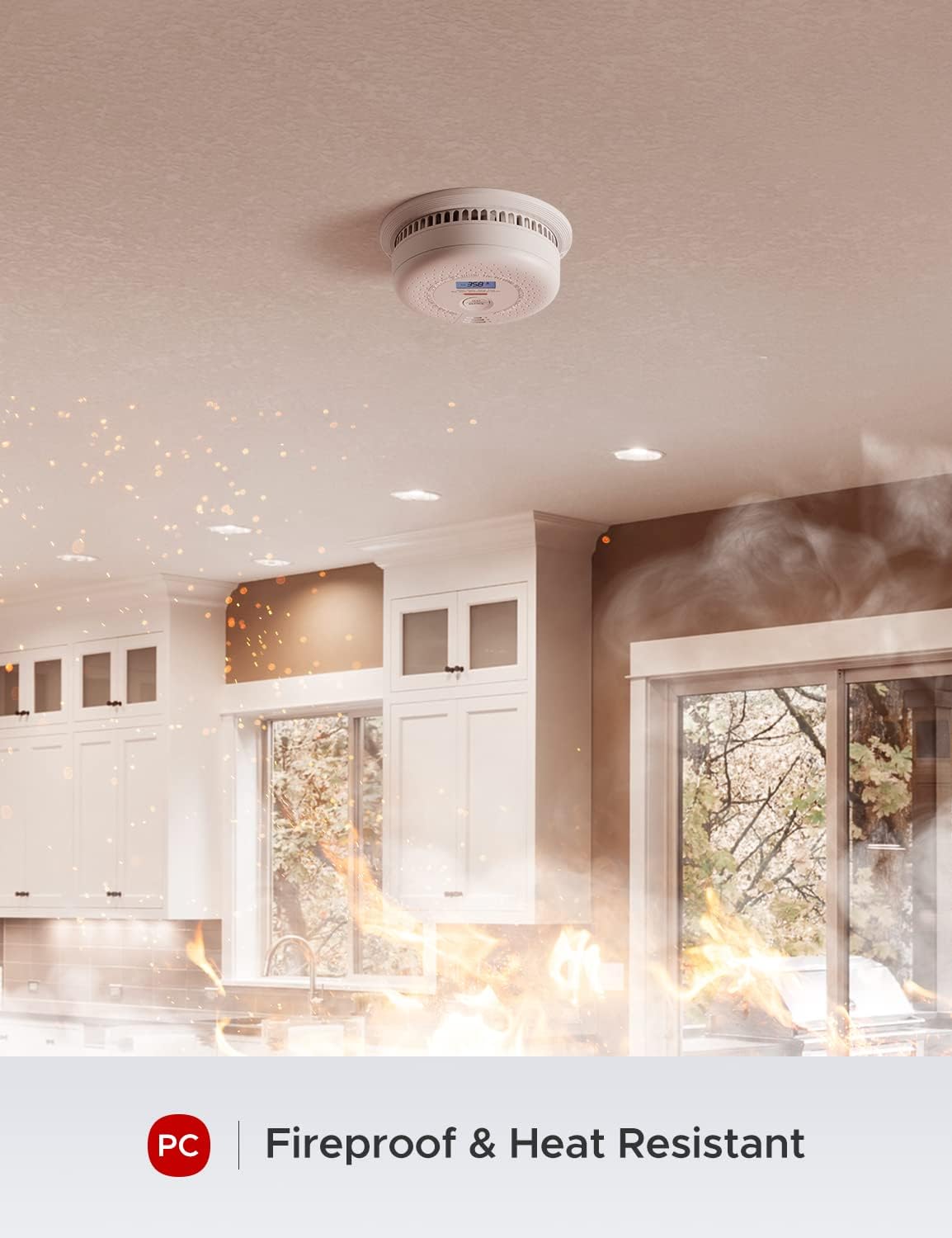 Smoke and Carbon Monoxide Detector with LCD Display, Dual Sensor, Pack of 2 P769763