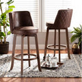 Walnut Brown Swivel Bar Stool, Set of 2 E85386