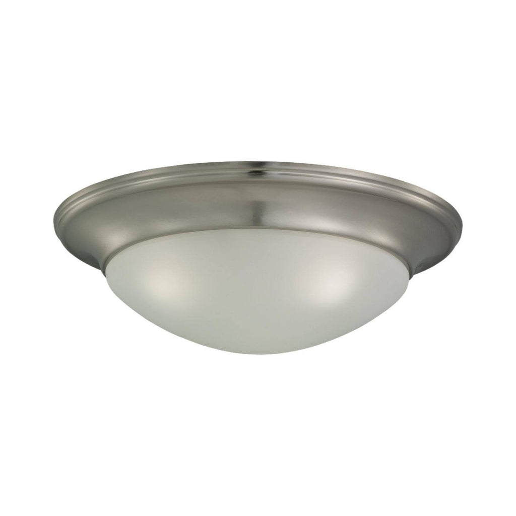 Brushed Nickel Three Light Ceiling Flush Mount C7590