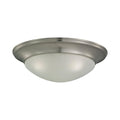 Brushed Nickel Three Light Ceiling Flush Mount C7590