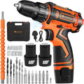 20V Cordless Drill with 2 Batteries 2000mAh and Fast Charger, 3/8" Keyless Chuck, 2 Variable Speed, 370 In-lb Torque T3479
