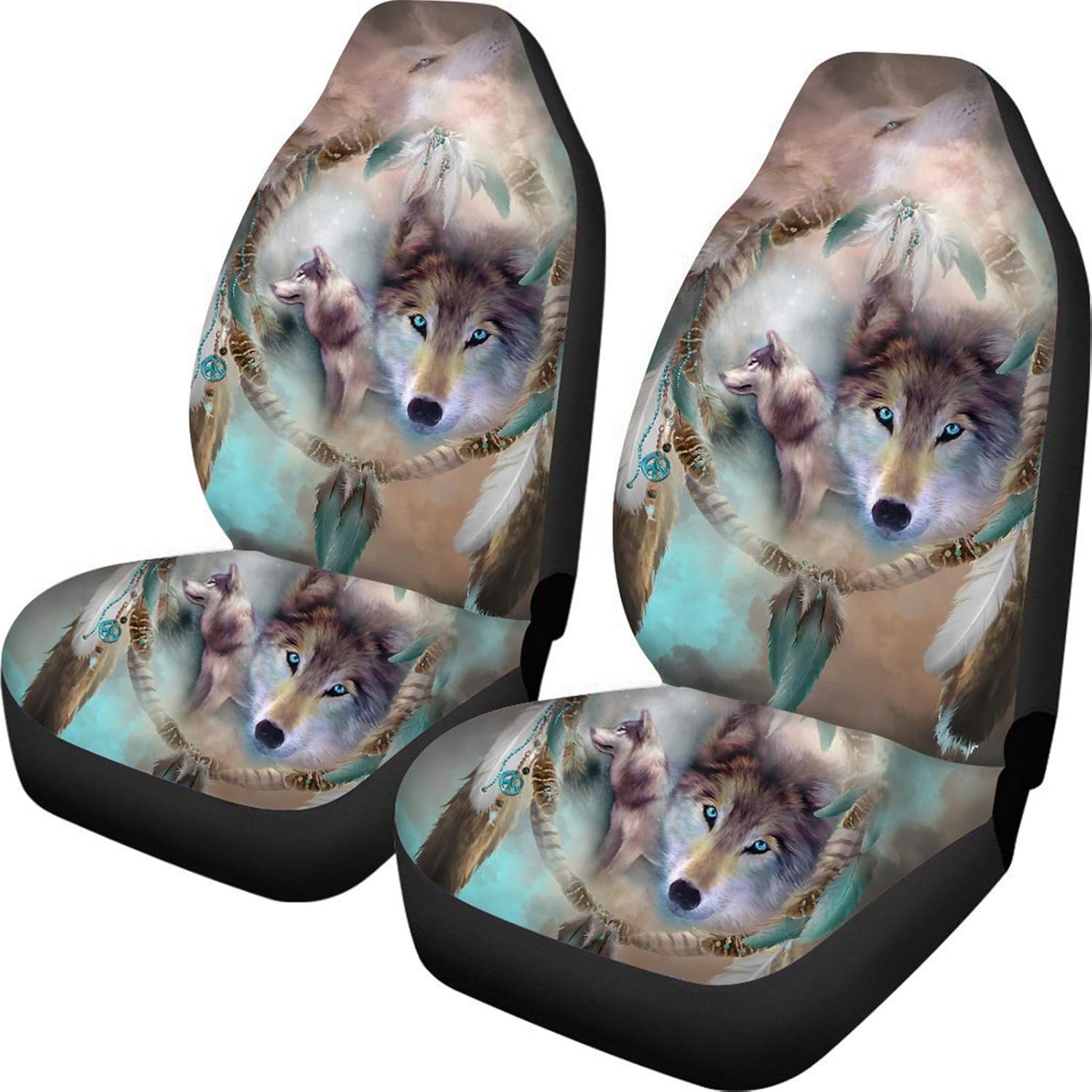 Leopard Print Car Seat Covers, Pack of 2 H62799