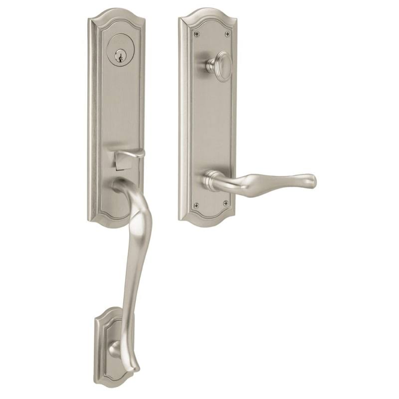 Satin Nickel Left Hand Single Cylinder Mortise Entry Handleset Q63275