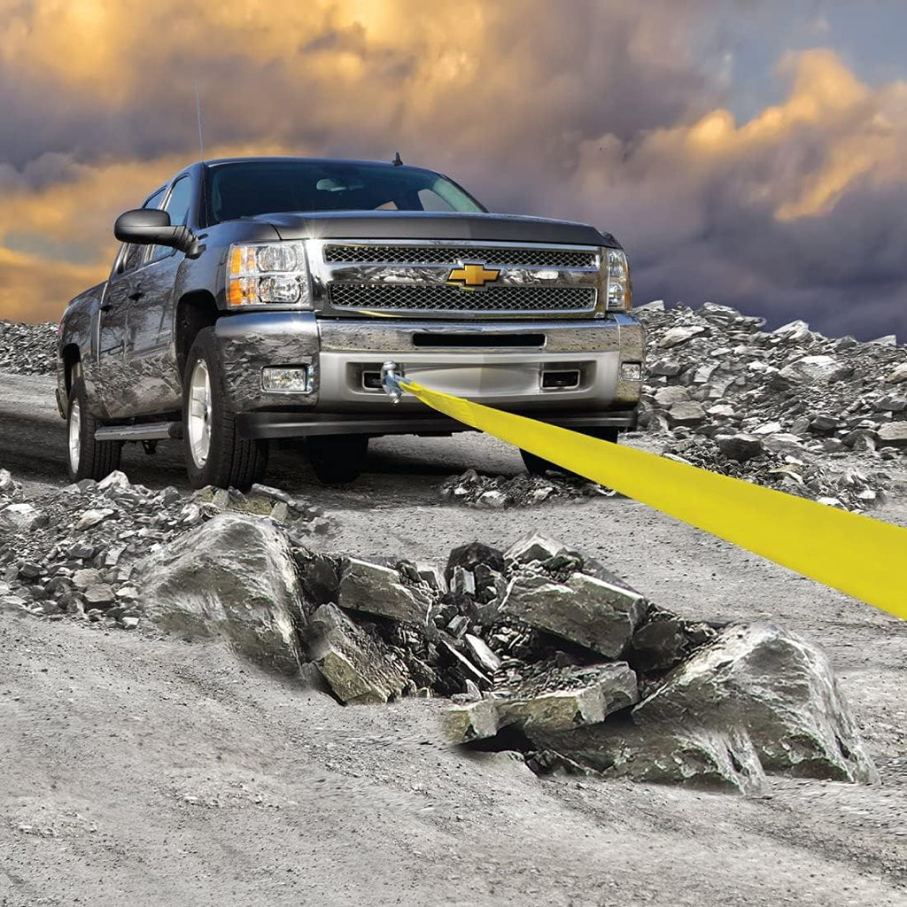 Tow Strap with Reinforced Eyes, 4 Inch x 20 Foot, 2 Pack, 10,000 Pound Towing Capacity O103