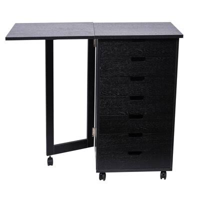 7 Drawer Wood Filing Cabinet with Desk N88152