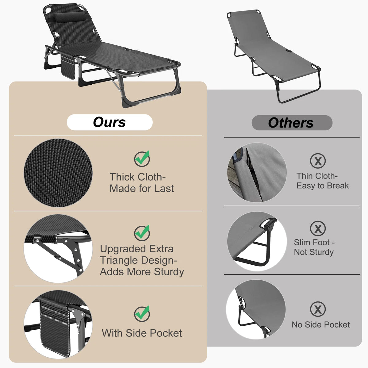 5-Position Folding Lounge Chair G5919